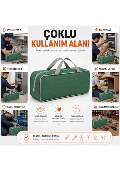 Microcase Su Geçirmez El Tutacaklı Takım Ve Hırdavat Çantası Al5640 Yeşil -