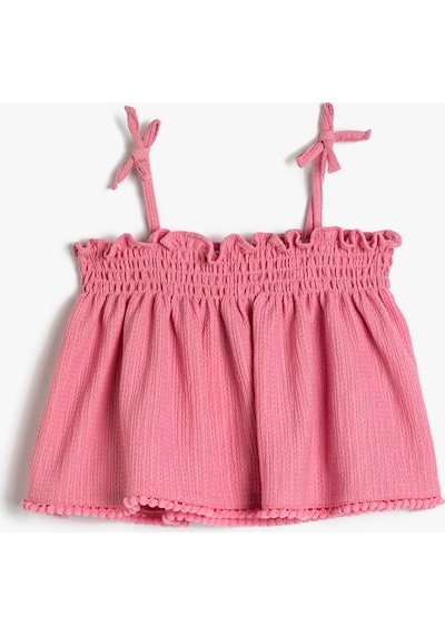 Koton Askılı Üst Gipe Detaylı Dokulu Pembe 3smg30014ak 3SMG30014AK274 Pembe
