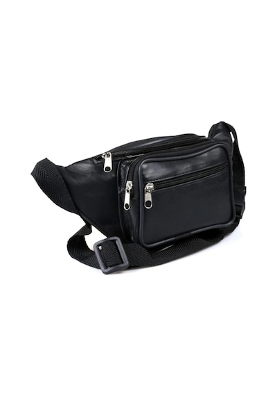 Lederax %100 Hakiki Deri Freebag Bel Çantası Siyah 001