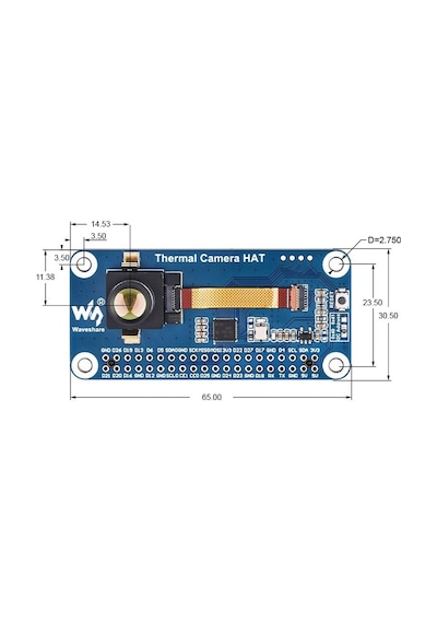 Thermal Camera 80x62 Ir Termal Görüntüleme Modülü - Raspberry Pi 40pın Gpıo Uyumlu Kızılötesi Sensör 90 Fov