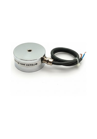 Ø70x33 Mm 24v Elektromıknatıs M8 Bağlantılı, Yandan Kablo Çıkışlı, %100 Çalışma, Güçlü Endüstriyel Tutma Tipi