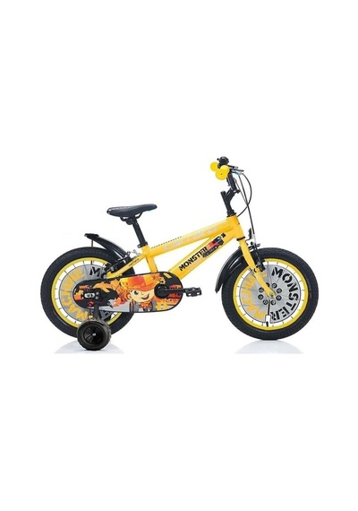 Shimano Carraro Monster 16 Jant Çocuk Bisiklet Sarı 4-6 Yaş Siyah