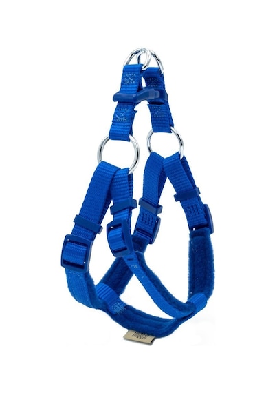 Doggie Polar Dokumadan El Yapımı Ronin Model Köpek Göğüs Tasması 1.5 x 35-45 CM Mavi