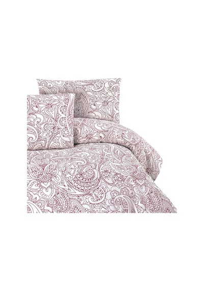 Menderes Home Cotton Collection Ranforce Çift Kişilik Nevresim Seti Şal Bordo Renkli