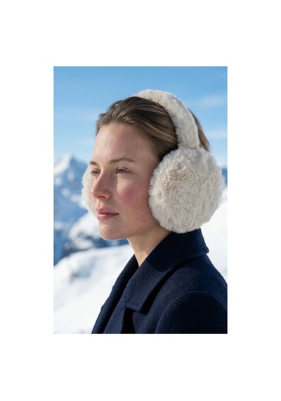 Emybox Soft Peluş Kulaklık - Kışlık Sıcak Tutan Kulak Koruyucu Yumuşak Dokulu Faux Fur Kadın Kulaklık Beyaz