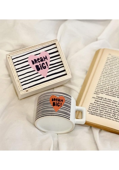 Dream Big Tasarımlı Kutulu Kupa Beyaz - Çok Renkli