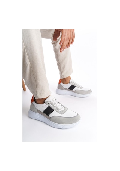 Mubiano Hakiki Deri Erkek Spor Ayakkabı & Sneaker Gri/beyaz -mbknt-grb Gri/beyaz