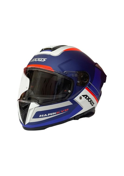 Axxis Hawk Evo Daytona C7 Mat Full Face Güneş Vizörlü Motosiklet Kaskı Beyaz Mavi