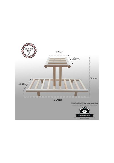 Çiçek Standı - Kibar Çiçeklik -Ahşap Saksılık- Çiçek Rafı