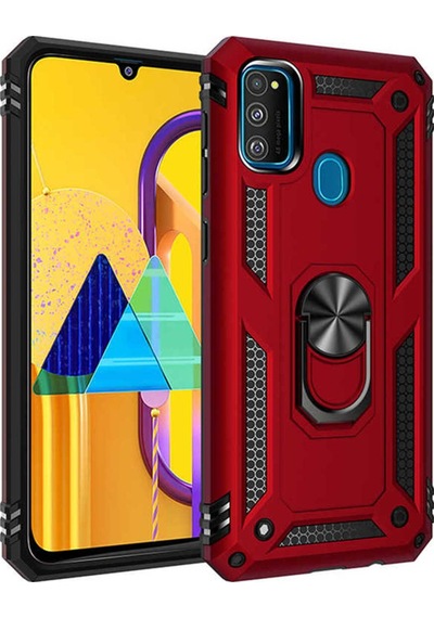 Galaxy M21 Kılıf Zore Vega Kapak Kırmızı