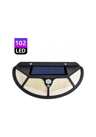 Solar Bahçe Lambası, 102 Led, Hareket Sensörlü, Ip65 Su Geçirmez, Duvar Tipi, Güneş Enerjili Dış Mekan Aydınla