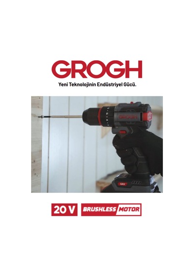 Grogh GRX2011-2 BMC Akülü Şarjlı Matkap 20V 2AH Darbesiz Delme Vidalama Matkap