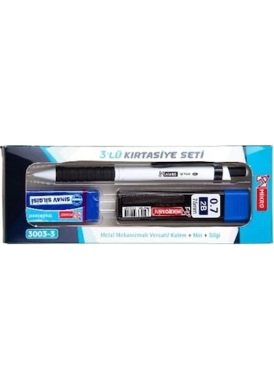 Mikro 0.7 Mm 3'lü Set versatil Kalem+uç+silgi 3003-3