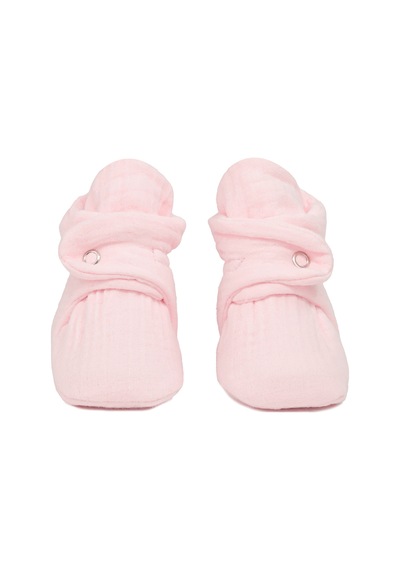 Organik Pamuk Müslin Bebek Patiği, Yenidoğan Pandufu,pembe