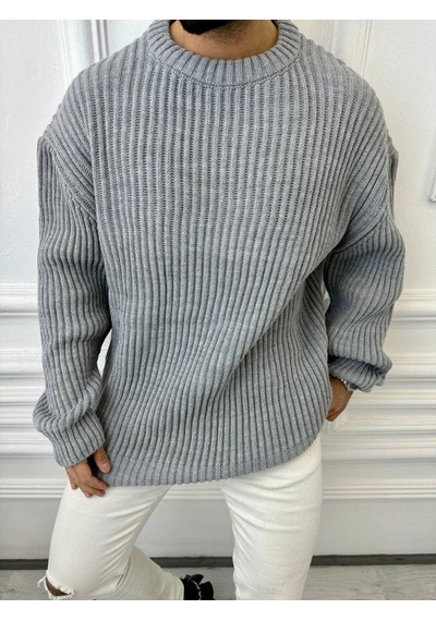 Elku Moda Elkumoda Oversize Kazak Bol Kesim Salaş Triko Kazak-KAZAK2873