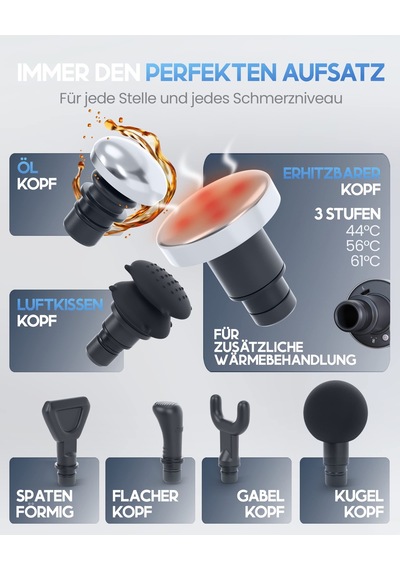 Heldenwerk Masaj Tabancası Dahil. 7 Masaj Başlığı Ve 30 Hız, Usb-c Bağlantısı Ve Isıtma Başlığı İle I Kas Masaj Aleti, Masaj Tabancası, Kas Masaj Tabancası, Kas Tabancası