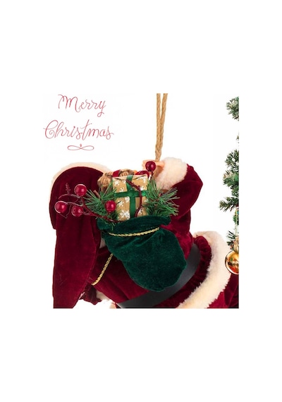 Yılbaşı Süsü Noel Baba Biblo Figür Büyük Boy 45cm - Asma İpi İle 78 Cm