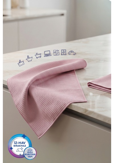 Mikrofiber Çok Amaçlı Bez Pembe İkili Paket Diğer