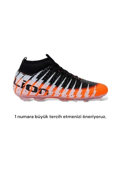 Çoraplı Bilekli Boğazlı Krampon Futbol Ayakkabısı Oranj - Siyah-oranj - Siyah Turuncu - Siyah