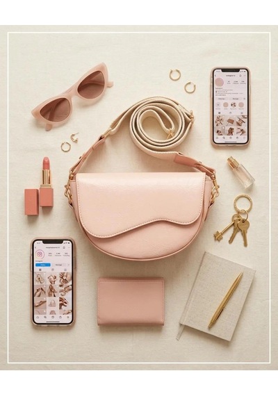 Zennamoda Soft Pembe Yumuşak Deri Gold Detaylı Tek Gözlü Kadın Omuz Çantası 23x15 Cm Çok Renkli