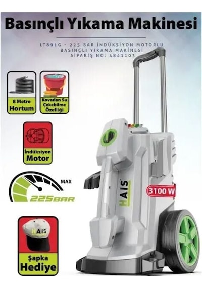 225 Bar Indüksiyon Motorlu Basınçlı Yıkama Makinesi