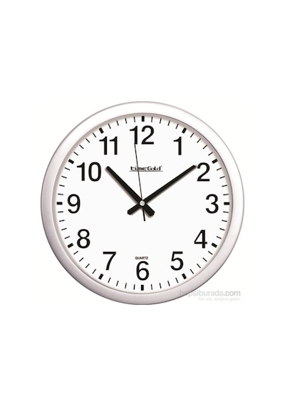Time Gold Metalik Plastik Çerçeve Kurumsal Duvar Saati 35 Cm Altın