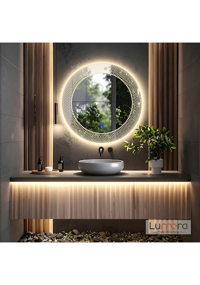 Zenith Günışığı Lazer Kumlamalı Lavabo & Banyo Aynası Dokunmatik Sensörlü 60 X 60