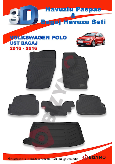 Volkswagen Polo Üst 2010-2016 Paspas Ve Bagaj Havuzu Seti