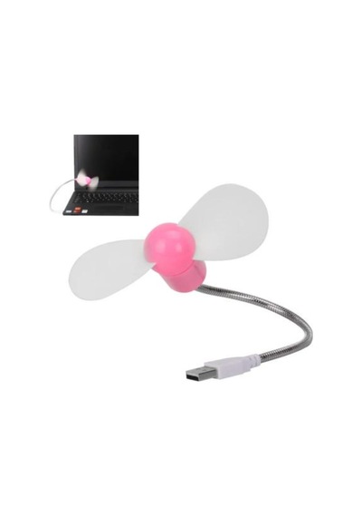 Esnek Mini Usb Vantilatör Serinletici Fan - Laptop Ve Powerbank Uyumlu Taşınabilir Sessiz Soğutucu Pembe