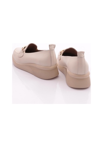 Dgn 2316 Kadin Loafer Ayakkabi Ekru Napa