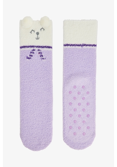Penti Lila Cuteness Fluffy Nakışlı Soket Çorap Pn723w3825sk-pn79 A.Pembe