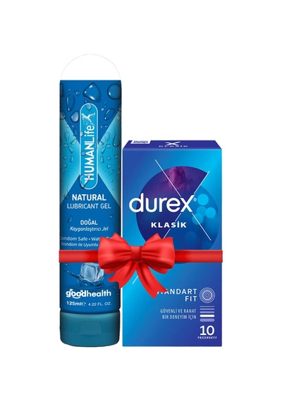 Humanlife Doğal Kayganlaştırıcı Jel 125 ML + Durex Klasik Prezervatif 10'lu