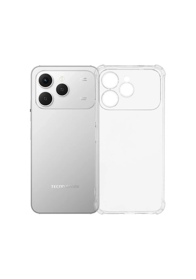 Kvy Tecno Spark 40 Kamera Korumalı Süper Silikon Kılıf Şeffaf