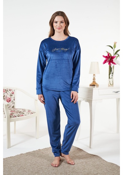Remsa Kadın Kadife Pijama Takımı 25384 Açık Lacivert Açık Lacivert Remsa Kadın Kadife Pijama Takımı 25384 Açık Lacivert Açık Lacivert