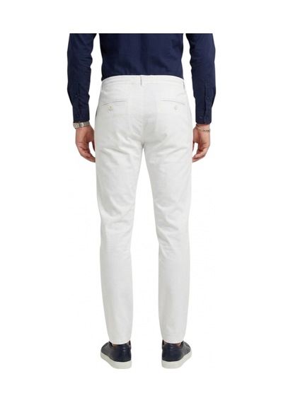 Deepsea Erkek Beyaz Esnek Kumaş Slim Fit Beli Lastikli Günlük Spor Pantolon 2601070