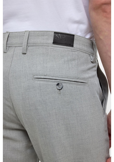 Süvari Gri Slim Fit Desenli Kumaş Pantolon-38293 Gri