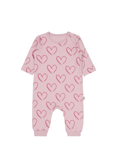 Civil Baby Tramlı Kalp Empirme 6-18 Ay Tulum - Pembe Pastel Pembe