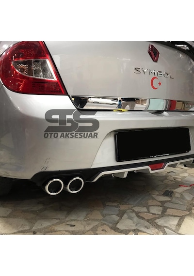 Renault Symbol Difüzör Arka Tampon Eki 4 Egzoz Çıkışlı Gri