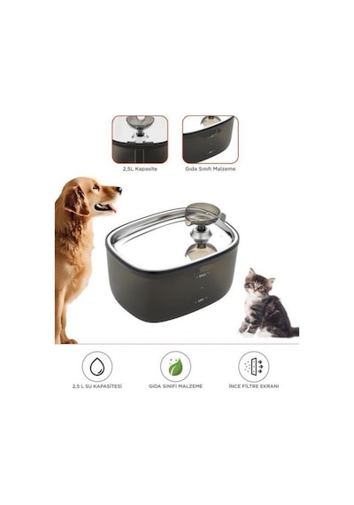 Tpd01 Kedi Köpek Su Pınarı Otomatik Filtreli Ultra Sessiz Su Çeşmesi Evcil Hayvanlar İçin Su Kabı