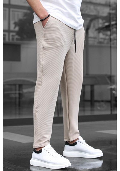 Madmext Bej Basic Waffle Kumaş Erkek Pantolon 6509-bej Bej