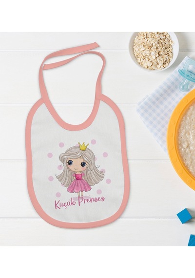 Bk Kids Küçük Prenses Tasarımlı Pembe Bebek Mama Önlüğü Pembe