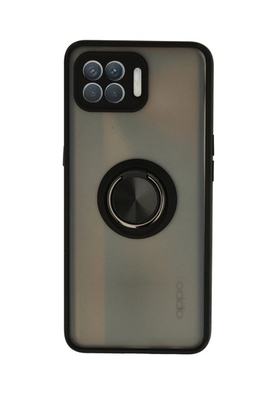 Uryport Oppo Reno 4 Lite Kılıf Montreal Yüzüklü Silikon Kapak - Siyah