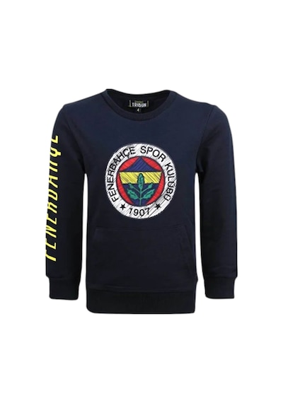 Fenerium Fenerbahce Çocuk Marineblau Tribünü Pinsel Detaylierte Herren Sweat Lacivert
