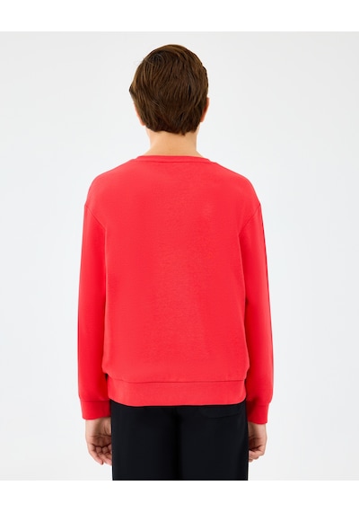 Skechers B Crewneck Sweatshirt Büyük Erkek Çocuk Kırmızı Sweatshirt Sk2520017-3449 Kırmızı