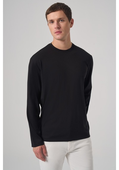 Morven Erkek Siyah Trend Bisiklet Yaka Rayon Sweatshirt 26ks063005001 Siyah