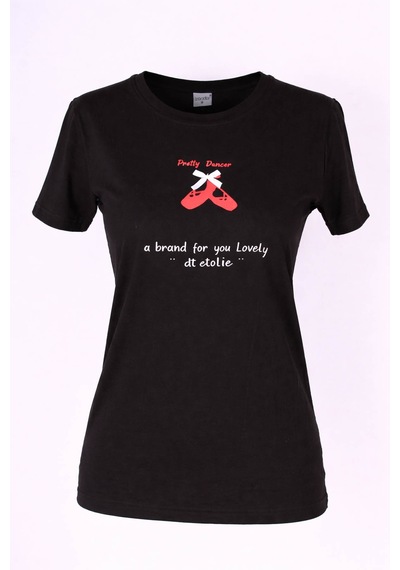 Trender Pretty Dancer O Yaka Siyah Kadın T-shirt 26ydt1000005