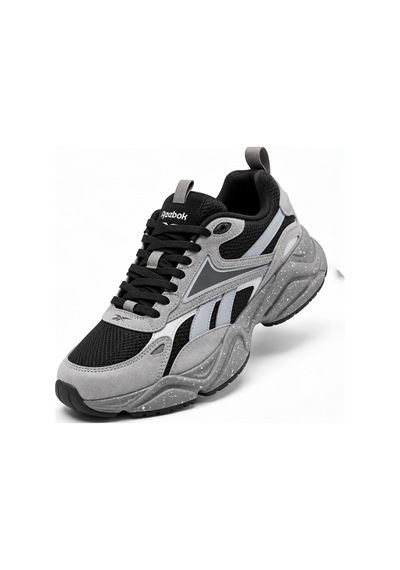 Reebok Charge Run Kalın Taban Fileli Sneaker Erkek Spor Günlük Ayakkabı Koyu Gri - Siyah