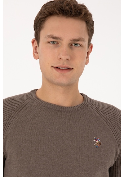 U.S. Polo Assn. Erkek Regular Fit Bisiklet Yaka Vizon Kazak 50314983-VR052