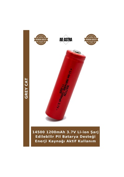 14500 1200mah 3.7v Li-ion Şarj Edilebilir Pil Batarya Desteği Enerji Kaynağı Aktif Kullanım