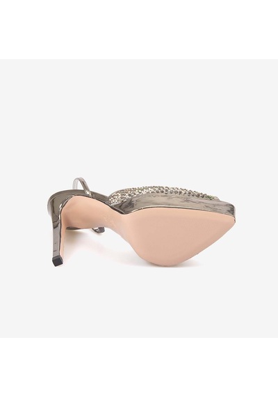 Hawen Angels Kadın Fileli 14cm Uzun Topuklu Gece & Abiye Ayakkabı 9081 Gri